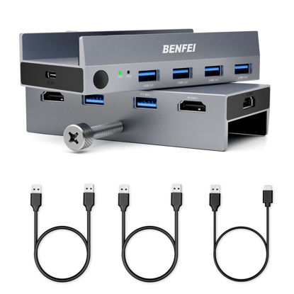 Picture of BENFEI USB 3.0 HDMI KVM Switch(8K@60Hz) with 4 USB 3.0 Ports for 2 Computers Sharging Monitor Keyboard Mouse