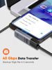 Picture of CableCreation 90 Degree USB C Adapter 2 Pack, Right Angle USB C Male to Female Adapter 40Gbps 240W Compatible with Steam Deck, ROG Ally, Switch, Notebook, PC, Tablet, Phone and More, Middle Angle