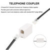 Picture of KINXIYU Phone Cord 6 FT, Landline Telephone Cable with RJ11 Plug, Includes Telephone Inline Coupler RJ11 Splitter and 10pcs Cable Clips(White)