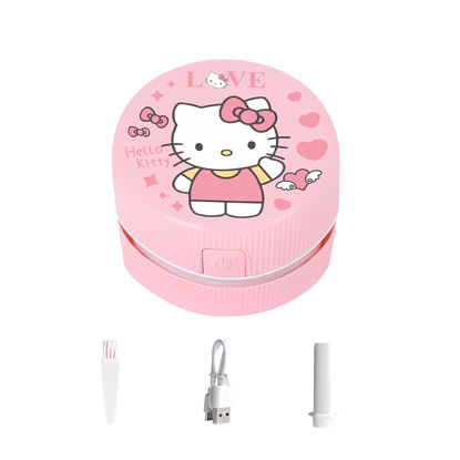 Picture of Simccppley Cute Mini Desktop Vacuum, Hellolo Cat Portable USB Vacuum Cleaner for Cleaning Eraser Chips, Dust, Debris, Computers, Keyboards and Cars (Pink-Cat)