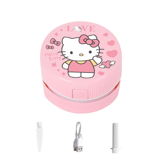 Picture of Simccppley Cute Mini Desktop Vacuum, Hellolo Cat Portable USB Vacuum Cleaner for Cleaning Eraser Chips, Dust, Debris, Computers, Keyboards and Cars (Pink-Cat)