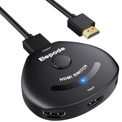 Picture of HDMI Switch, 4K HDMI Splitter 3-in-1 Out, HDMI Selector Switcher with Integrated HDMI Cable, Supports Ultra HD 4K, 1080P, 3D Video, HDMI Hub Compatible with Fire Stick