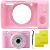Picture of SZHSYJY Camera Case for Sony ZV-1F/ ZV-1 II/ZV-1M2 Digital Camera,ZV1F Soft Silicone Protective Bag,Anti-Scratch Slim Fit Soft Sleeve with ZV1 F Screen Protector and Strap Wrist. (Pink)