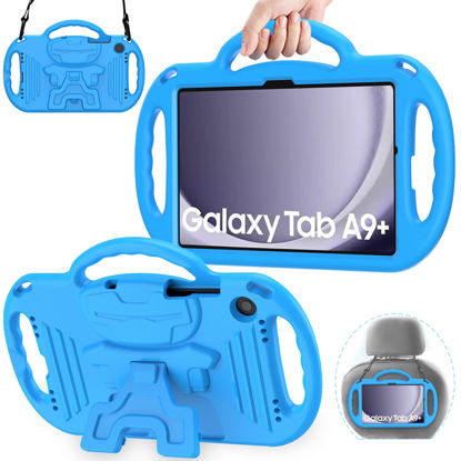 Picture of AVAWO Kids Case for Samsung Galaxy Tab A9+/A9 Plus 11 Inch 2023 Case, with Strap, Shockproof Lightweight Handle Stand 2023 Model (SM-X210/X216/X218) with Lanyard, Blue