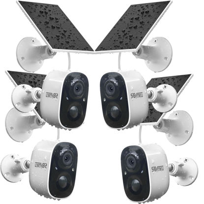 Picture of SOVMIKU 4CG6 Best 2K Solar Security Camera Wireless Outdoor, Battery Powered Camera, Easy to Setup, Motion Detection, Two Way Audio, Audible Flashlight Alarm,2.4GHz Wi-Fi, Color Night Vision, SD Slot