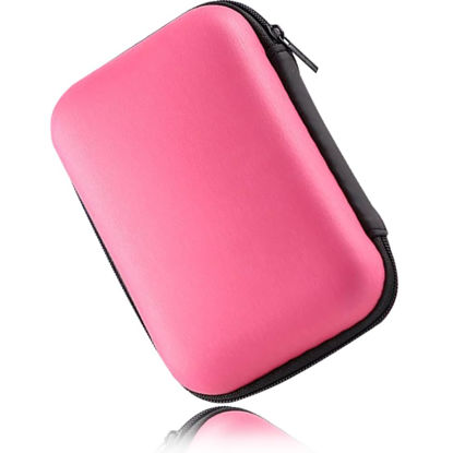 Picture of Hard Drive Carrying Case Storage Organizer Bag Multi-Purpose Universal Carry Pouch Compatible with Western Digital WD Elements Seagate, 2.5’’ EVA Shockproof Travel Case (Pink)