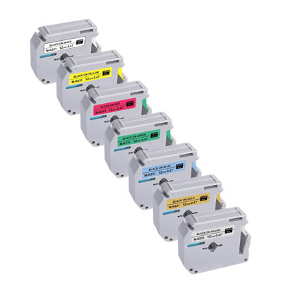 Picture of BEYONDTEK M Tape Work for PT-65 PT-70 PT-70BM PT-M95 Replace with Brother P Touch M Tape 12mm 0.47 Colors for M-K231s/M-431/M-531/M-631/M-731/M-831/M-931s with Label Maker PT-45 PT-80 PT-90 8m 26.2ft