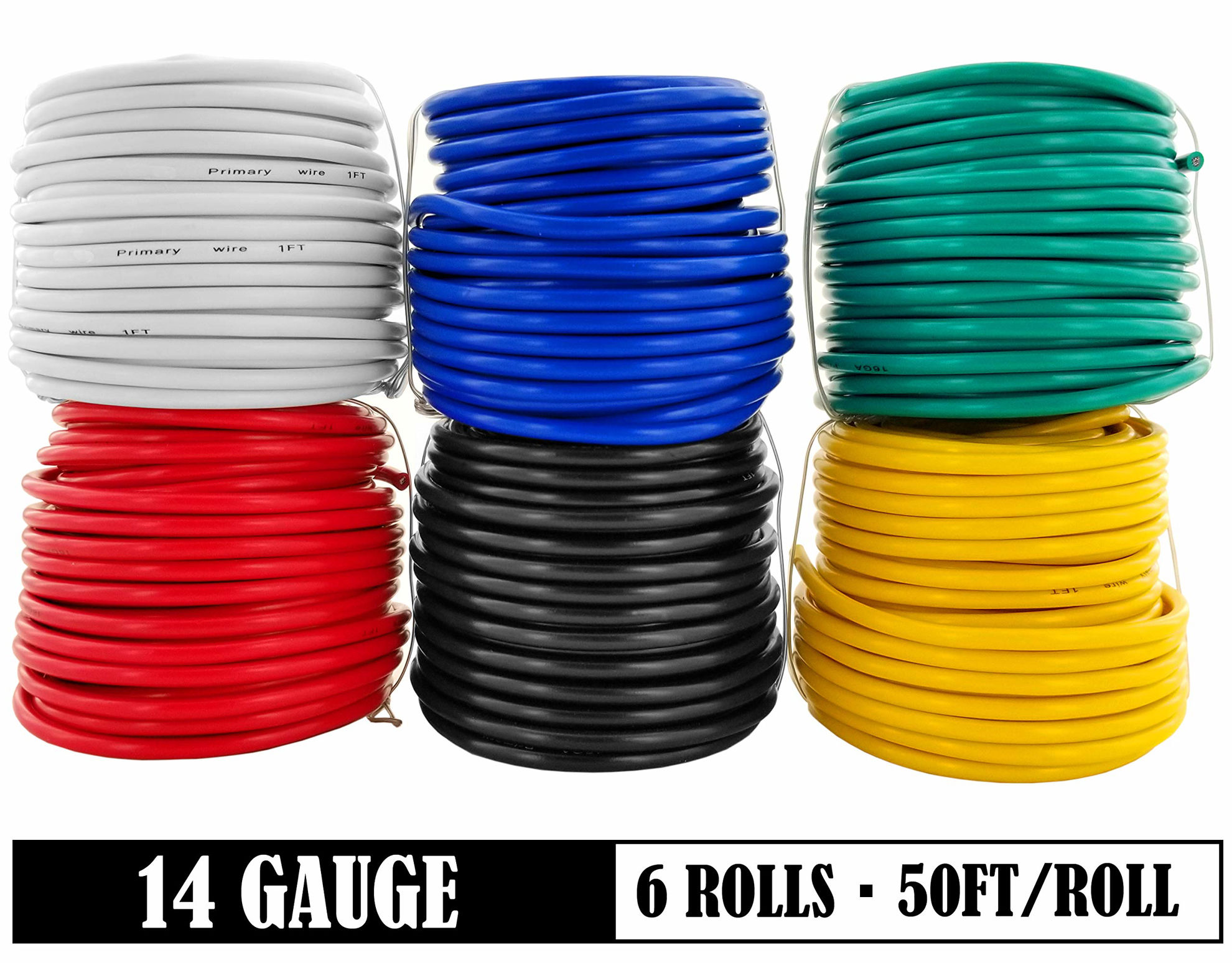 GetUSCart- GS Power 14 Gauge 6 Color Combo Automotive Low Voltage ...