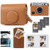 Picture of CAIYOULE Case for Fujifilm Instax Mini EVO, Protective PU Leather Carrying Bag with Mini Photo Pouch, Album, Frames, Screen Protector Accessories Kit - Vintage Brown