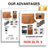 Picture of CAIYOULE Case for Fujifilm Instax Mini EVO, Protective PU Leather Carrying Bag with Mini Photo Pouch, Album, Frames, Screen Protector Accessories Kit - Vintage Brown