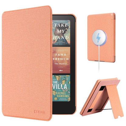 Picture of CoBak Lightweight Stand Case for 7" Kindle Paperwhite 12th Gen 2024 and Kindle Colorsoft with Right Hand Strap - Compatible with iPhone MagSafe, for Samsung/Belkin/Anker Wireless Charging Pads
