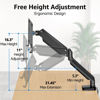 Picture of MOUNTUP Laptop Arm Mount for Desk Holds 3.3-17.6lbs, Single Laptop Computer Desk Mount for 13-17 Inch Notebook Fully Adjustable Laptop Tray Stand with Gas Spring Arm, with Clamp/Grommet Base MU4007