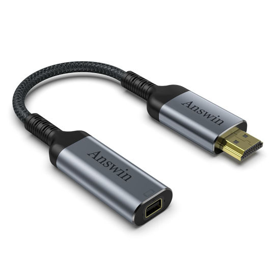 Picture of Answin HDMI to Mini DisplayPort Adapter, 4K HDMI to Mini DisplayPort Active HDMI 1.4 Source for Xbox One/360, Mac Mini, PC/Laptops to Mini DP 1.2 Out Monitor with DisplayPort/Mini DisplayPort