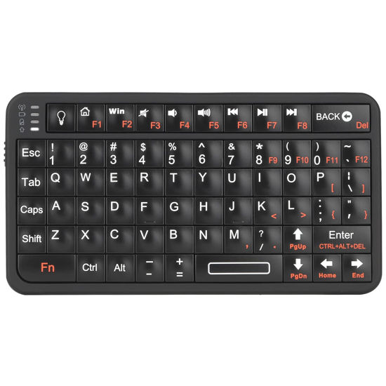 Picture of Rii Mini Bluetooth Keyboard,Portable Wireless Keyboard with Backlit,Rechargeable Mini Keyboard for Smart TV/Android TV Box/Smartphone/HTPC/IPTV, Black(Upgrade-TypeC)