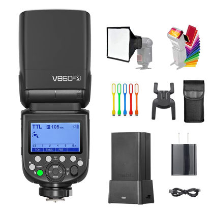 Picture of Godox V860III-S TTL High-Speed Sync 1/8000s Camera Flash Speedlite, 2.4G GN60 7.2V/2600mAh Li-ion Battery Speedlight, 10 Level LED Modeling Light Compatible for Sony Cameras (Upgraded V860II-S)