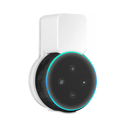 Picture of Costyleen Echo Dot Wall Mount Holder for 3rd Generation, Space Saving Accessories Smart Home Speakers, Clever Echo Dot(3rd Gen) Accessories with Built-in Cable Management Without Messy Wires-White