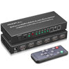 Picture of ROOFULL 5 Port 4K@60Hz HDMI Switch with Optical & 3.5mm AUX Audio Out, 5 in 1 Out HDMI 2.0 Switch Audio Extractor with Remote, Support ARC, HDR 10, HDCP 2.2, 18Gbps, Dolby Vision/Atmos, 3D, 1080P