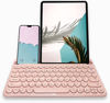 Picture of Macally Bluetooth Keyboard for Tablet | Wireless Keyboard for iPad | iPhone Keyboard (Multi-Device, Built-in Stand, Rechargeable) Easy to Use and Cute Portable Keyboard