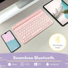 Picture of Macally Bluetooth Keyboard for Tablet | Wireless Keyboard for iPad | iPhone Keyboard (Multi-Device, Built-in Stand, Rechargeable) Easy to Use and Cute Portable Keyboard