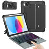 Picture of Nillkin for iPad 10th Generation Case with Keyboard (10.9”, 2022), 7 Backlight Colors, Precise Trackpad, Pencil Holder, Slide Camera Cover Compatible with iPad Detachable Backlit Keyboard Case