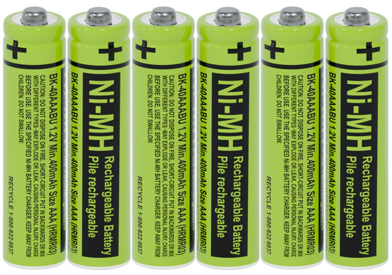 Picture of RocketBus 6-Pack BK-40AAABU Replacement 1.2V 400mAh Battery for Panasonic Cordless Phone System BK40AAABU