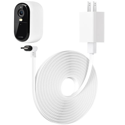 Picture of 25FT Power Cable Compatible with Arlo Essential 2K Outdoor Security Camera (2nd Generation), Flat Charging Cable, Weatherproof Outdoor Power Cord Charging Your Camera Continuously