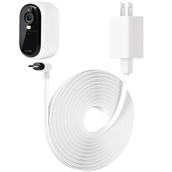 Picture of 25FT Power Cable Compatible with Arlo Essential 2K Outdoor Security Camera (2nd Generation), Flat Charging Cable, Weatherproof Outdoor Power Cord Charging Your Camera Continuously