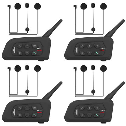 Picture of GaiRen V4 Plus Motorcycle Bluetooth Helmet Intercom Headset, 4 Rides Group Communication System for Motorcycling Soccer Referees Skiing ATV/Off Road (4 Pack)
