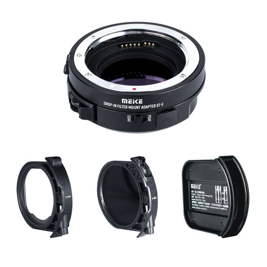 Picture of Meike MK-EFTE-C VND Drop-in Filter Auto-Focus Mount Lens Adapter for Canon EF/EF-S Lenses to Sony E Mount Cameras with Variable ND Filter and UV Filter A7SII A7 A6000 A6500 A7SIII A9