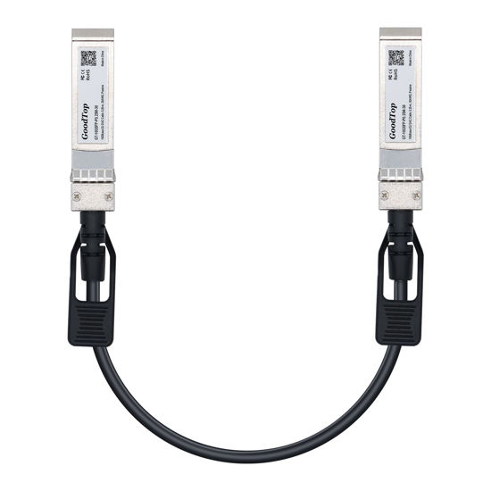 Picture of GoodTop 10G SFP+ Twinax Cable, Direct Attach Copper(DAC) Passive Cable, 0.25m (0.82ft),compatible with Cisco,Mikrotik, Intel, Fortinet, Netgear, D-Link, Supermicro, TP-Link