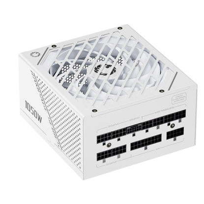 Picture of GAMEMAX Rampage Series 1050W ATX 3.1 & PCIe 5.1 80 Plus Platinum Certified Fully Modular Power Supply, 135mm F.D.B Fan, 105°C Japanese Caps, 10 Year Warranty, GX1050, White