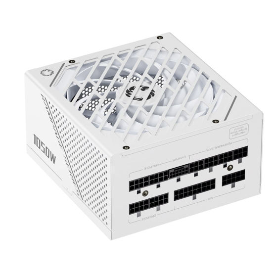Picture of GAMEMAX Rampage Series 1050W ATX 3.1 & PCIe 5.1 80 Plus Platinum Certified Fully Modular Power Supply, 135mm F.D.B Fan, 105°C Japanese Caps, 10 Year Warranty, GX1050, White