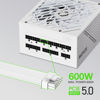 Picture of GAMEMAX Rampage Series 1050W ATX 3.1 & PCIe 5.1 80 Plus Platinum Certified Fully Modular Power Supply, 135mm F.D.B Fan, 105°C Japanese Caps, 10 Year Warranty, GX1050, White