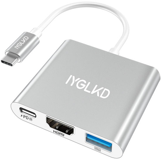 Picture of Usbc to Hdmi Adapter with 4k Hdmi，3 in 1type C to Hdmi Adapter Hdmi to USB C Adapter with 100w Pd USB 3.0 Port with OTG USB Hub for Laptop，Mac Ipad Pro MacBook Chromebook iPhones 15 16, Tablets
