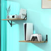 Picture of DAWASAPAT Projector Shelf, Projector Wall Mount Floating Shelf, Projector Mount Floating Shelves, Rustic Wood Shelves 2pcs with Cable Ties-Oak