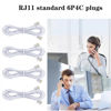 Picture of Yumiwoow 6.6Ft Telephone landline Extension Cord Cable Cord with Standard RJ-11 6P4C Plug (4Pack-6.6Ft-White)