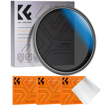 Picture of K&F Concept 67mm Variable ND2-32 Lens Filter (1-5 Stops) Variable Neutral Density Lens Filter No X Cross with 18 Multi-Layer Coatings for Camera Lens (K- Series)