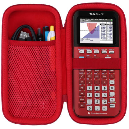Picture of Lebakort Hard Case Compatible with Texas Instruments TI-84 Plus CE/TI-84 Plus/TI-Nspire CX II CAS/TI-Nspire CX II/TI-83 Plus/TI-89 Titanium/TI-85 / TI-86 Color Graphing Calculator (Radical Red)