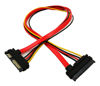 Picture of zdyCGTime 22-pin (7+15) Sata Male to Female Data and Power Combo Extension Cable - Slimline Sata Extension Cable M/f - 20inch (50cm)