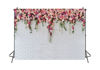 Picture of LTLYH 7x5ft Valentine's Day Backdrop Tea Party Backdrop White Brick Wall Flowers Backdrop Wedding Bridal Shower Birthday Party Banner Supplies 134