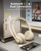 Picture of Wireless Headset with AI Noise Cancelling Microphone Bluetooth Headset - Bluetooth V5.2 Headphones with USB Dongle, Charging Base & Mic Mute for Computer/Laptop/PC/iPhone/Android/Cell Phones-Apricot