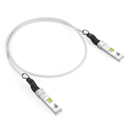 Picture of [White] Colored 10G SFP+ DAC Cable - Twinax SFP Cable for Cisco SFP-H10GB-CU0.3M, Ubiquiti UniFi, D-Link, Supermicro, Netgear, Mikrotik, Fortinet, 0.3-Meter(1ft)