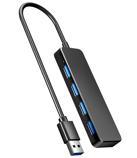 Picture of USB Hub 3.0, PANPEO 4-Port USB 3.0 Hub Multi USB Port Expander for Laptop, Xbox, Flash Drive, Mobile HD, Console, Printer, Camera, Keyborad, Mouse