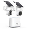 Picture of ANSQUE Security Cameras Wireless Outdoor Home System, 2 Camera Kit, No Subscription Fees, Solar Powered, Local Storage, 365-Day Battery Life, 360°PTZ Surveillance, Auto Tracking, 2K Color Night Vision