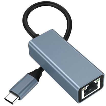 Picture of USB C to Ethernet Adapter, Driver Free RJ45 to USB C, 1Gbps Type-C Gigabit Ethernet LAN Network Adapter for MacBook Pro/Air, for iPhone 15 Pro/Max, for Dell XPS, for Galaxy S8-S23