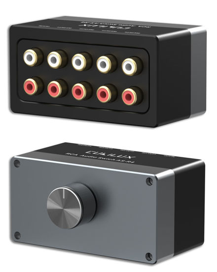 Picture of Cubilux AS-R4 4-Channel RCA Audio Selector, Bidirectional 4-Way Stereo RCA Aux Switcher, 1-Input to 4-Output / 4-Input to 1-Output RCA Switch