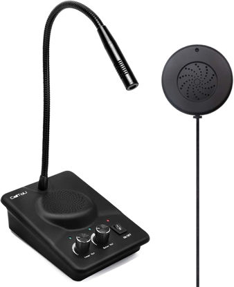 Picture of CallToU Window Speaker Intercom System,Dual Way Anti-Interference Intercommunication Microphone Talk Through Glass Window,for Business,Bank,Office,Hospital,Counter,Store,Station,School and More