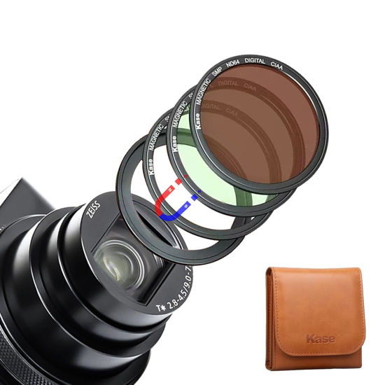 Picture of Kase Wolverine Magnetic Filter Kit UV/CPL/ND64 for Sony ZV-1, RX100 Series/for Ricoh GR II III, Neutral Density ND Polarizer Filter Protector for ZV1 RX100 VII VI V III II Camera Accessories