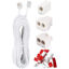 Picture of OMITUOFO Phone Extension Cord 33 Ft, Telephone Cable with Standard RJ11 Plug and Inline Coupler,Telephone Splitters,3Female Telephone Splitter and 20 Cable Clip Holders, White