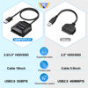 Picture of QWPVPYJY SATA to USB Adapter, USB 3.0 Hard Drive to USB Adapter for 2.5/3.5 inch HDD/SSD, USB to SATA Adapter, External Hard Drive Reader, 3.5 inch SSD Need 12V/2A Power Supply (with Power Supply)